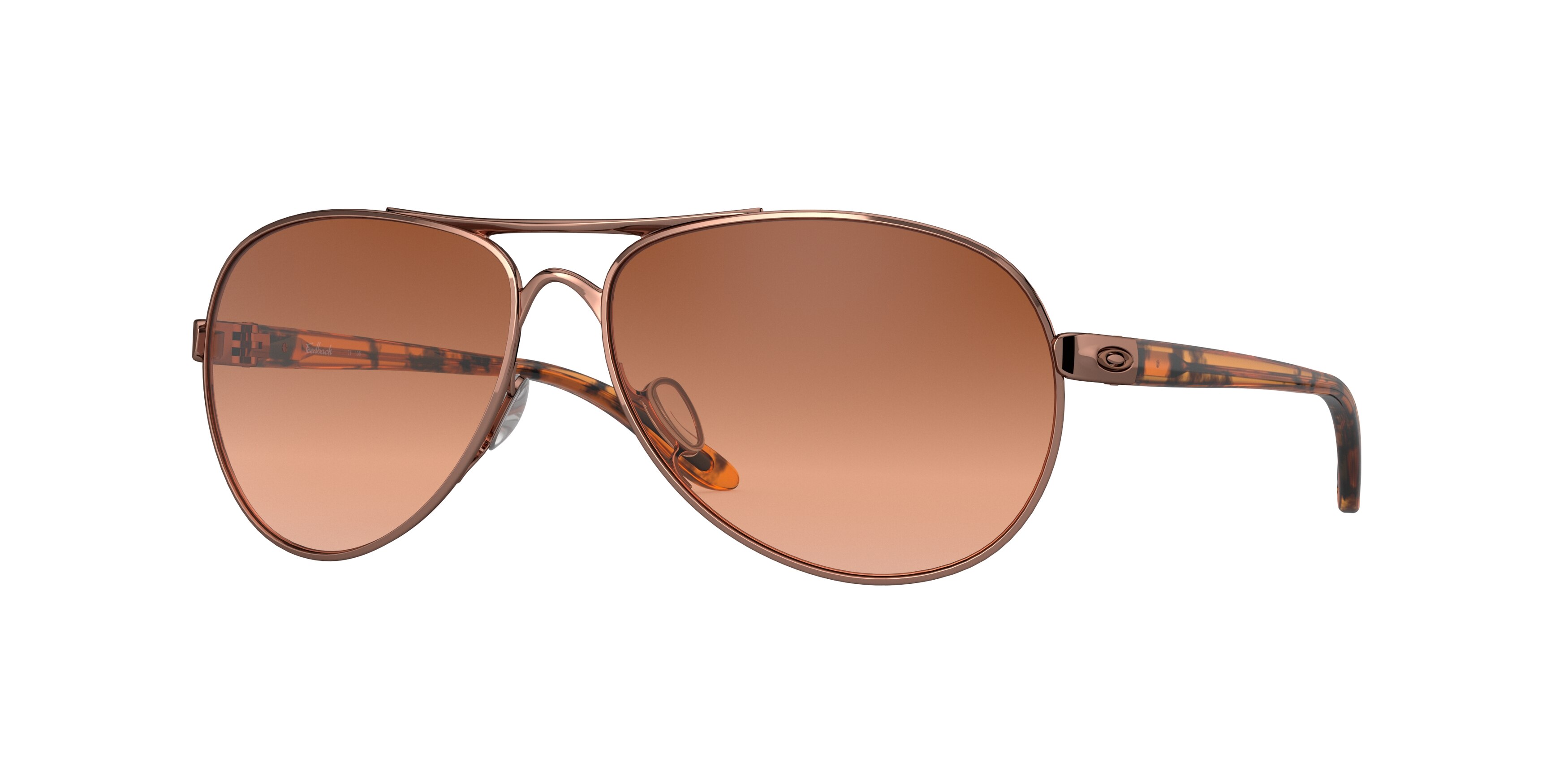 Oakley Damen OO4079 Feedback 407901 Sonnenbrillen Metall Gold Braun Rund Normal Gradient-image